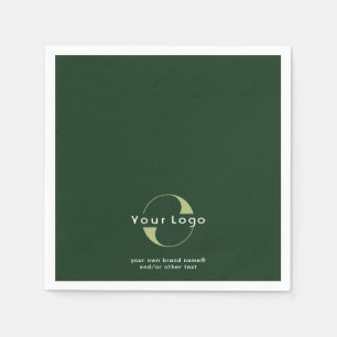 Logo on Green + White Text Company Business Paper  Napkins