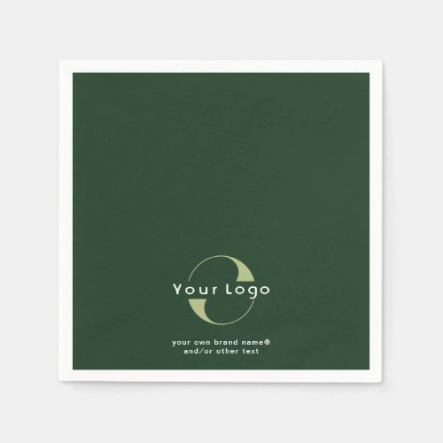 Logo on Green  White Text Company Business Paper  Napkins