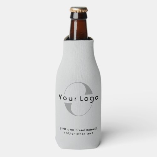 Logo on Light Gray  Black Text Company Business B Bottle Cooler