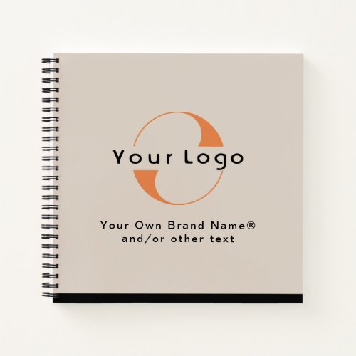 Logo on Light Tan  Black Text Company Business No Notebook