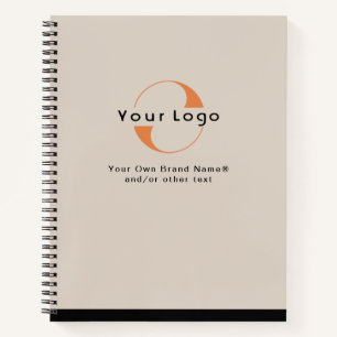 Logo on Light Tan + Black Text Company Business No Notebook