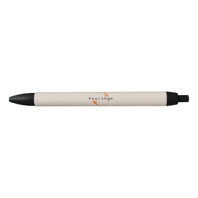 Logo on Light Tan + Black Text Company Business Pe Pen (Front)