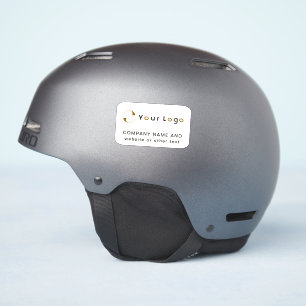 Logo on Off white rectangle Helmet Business Vinyl Sticker