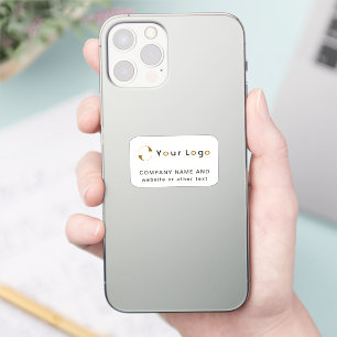 Logo on Off white rectangle Phone Business Vinyl Sticker