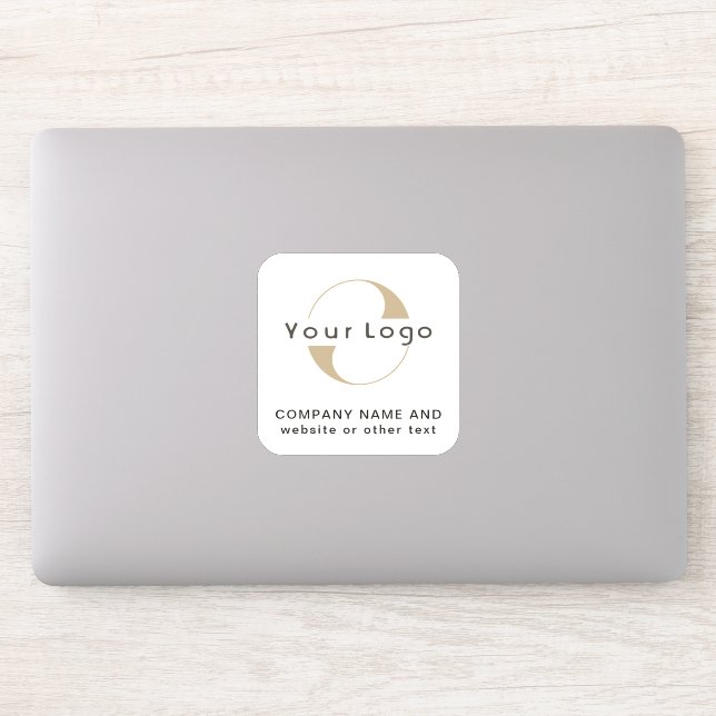 Logo on Off white square Laptop Business Vinyl Sti Sticker (Computer)