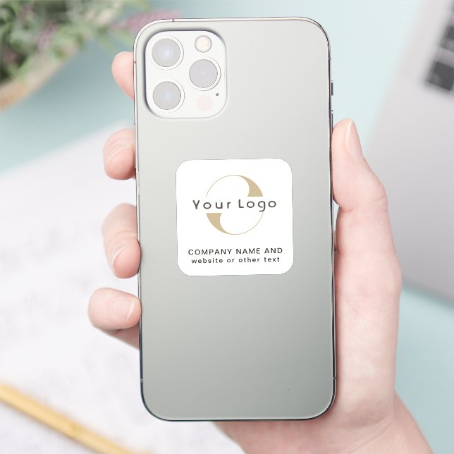 Logo on Off white square Phone Business Vinyl Stic Sticker (Phone)