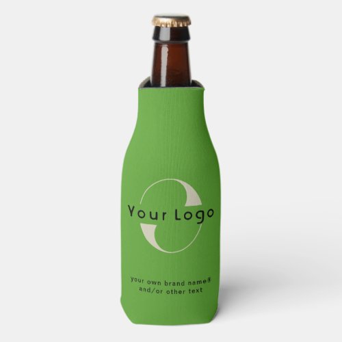 Logo on Olive Green  Black Text Company Business  Bottle Cooler