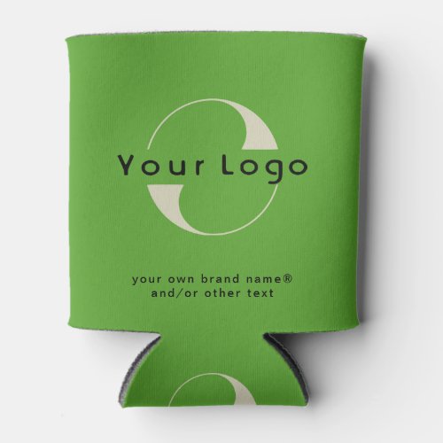 Logo on Olive Green  Black Text Company Business  Can Cooler