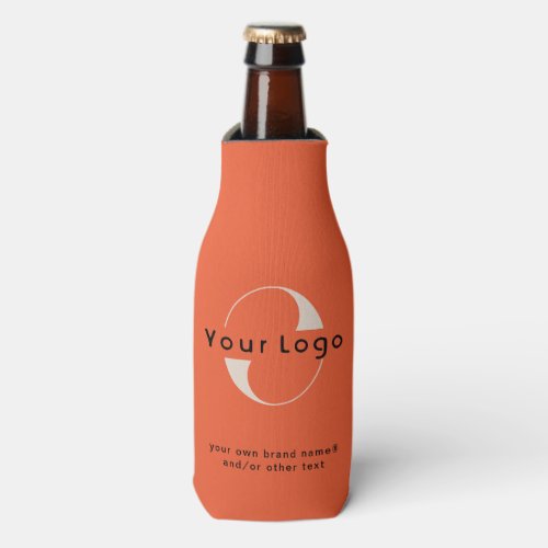 Logo on Orange Red  Black Text Company Business B Bottle Cooler