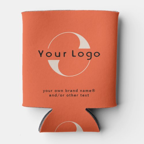 Logo on Orange Red  Black Text Company Business C Can Cooler
