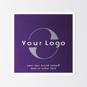 Logo on Purple + White Text Company Business Paper Napkins