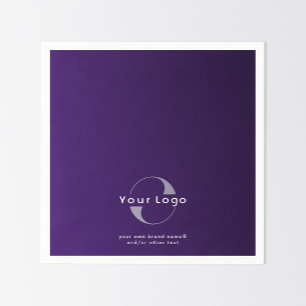 Logo on Purple + White Text Company Business Paper Napkins