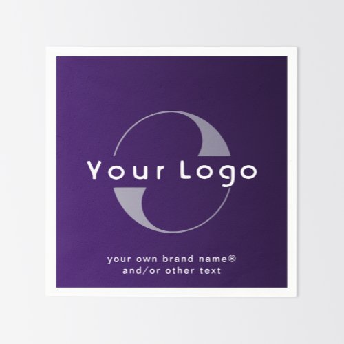 Logo on Purple  White Text Company Business Paper Napkins