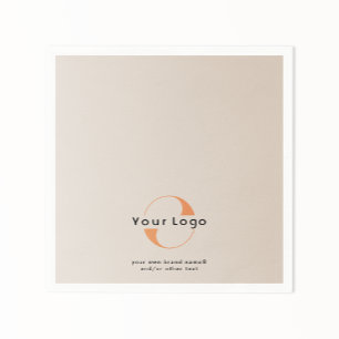 Logo on Tan + Black Text Company Business Paper Na Napkins