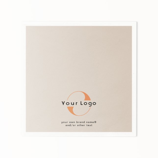 Logo on Tan + Black Text Company Business Paper Na Napkins (Creator Uploaded)