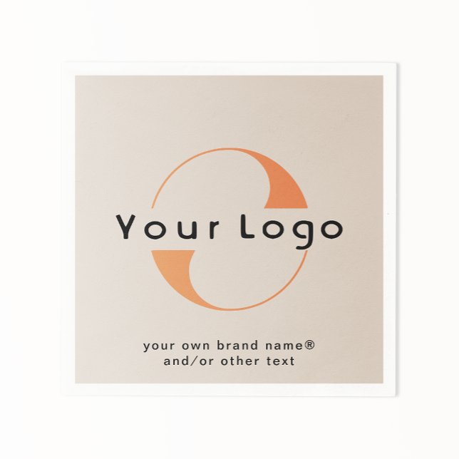 Logo on Tan + Black Text Company Business Paper Na Napkins (Creator Uploaded)