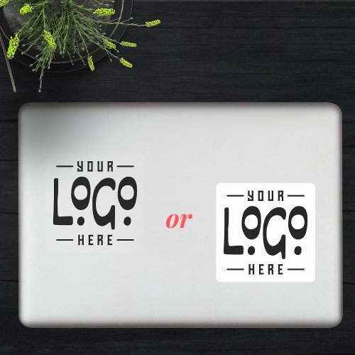 Logo on Vinyl square Business brand Clear Laptop Sticker