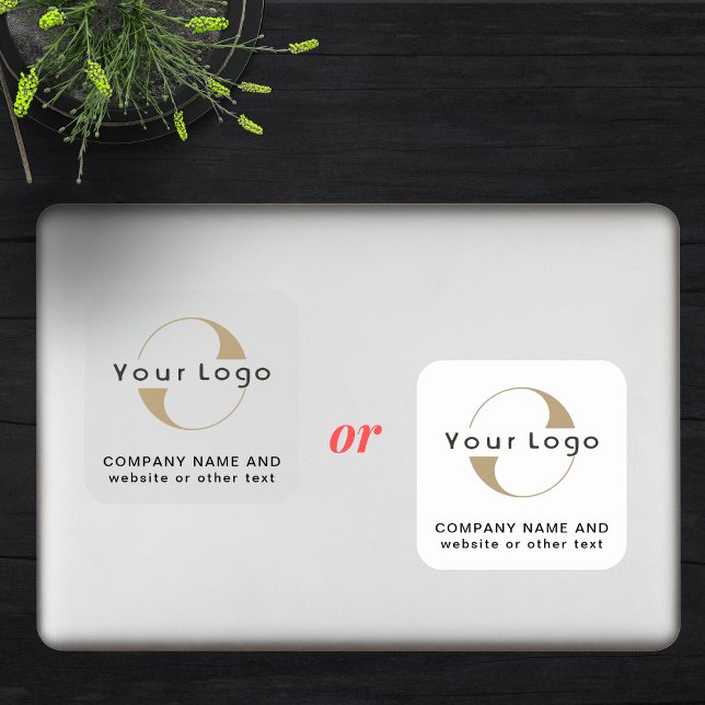 Logo on Vinyl square Business Company Clear Laptop Sticker (Creator Uploaded)
