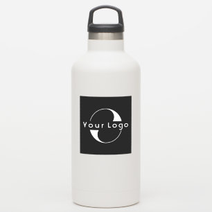 Logo on Vinyl square Water Bottle Business Black S Sticker