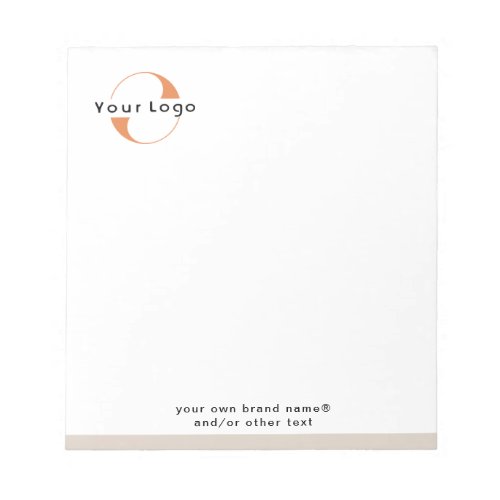 Logo on White  Tan Black Text Company Business N Notepad