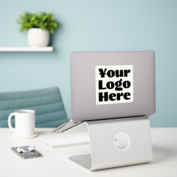 Logo on White Vinyl square Company Business Laptop Sticker