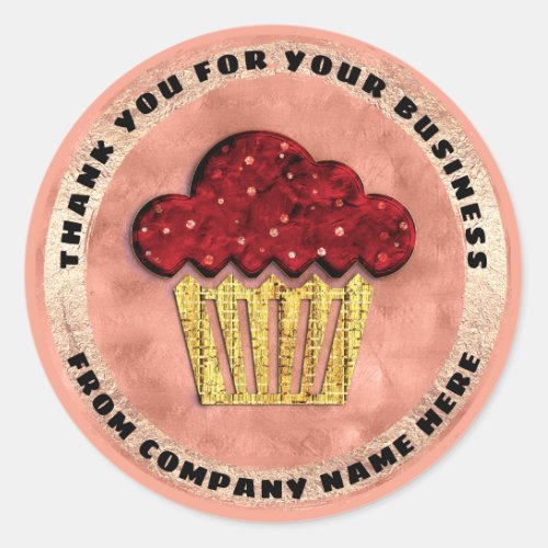 Logo Online Bakery Thank Sweet Cake Rose Classic Round Sticker