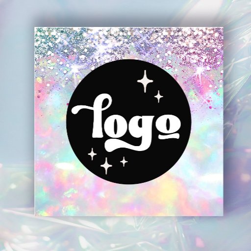 Customizable logo opal texture square business card