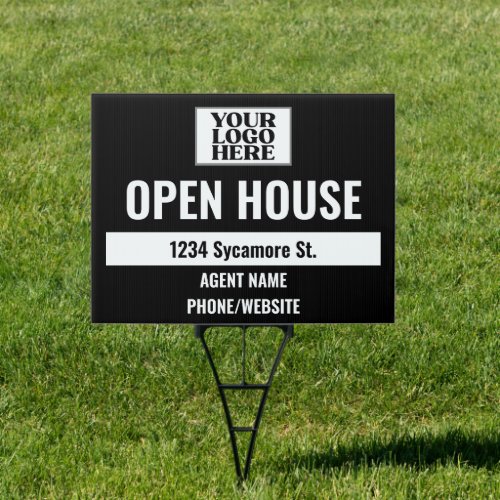 Logo Open House Street Address Realtor Name Sign