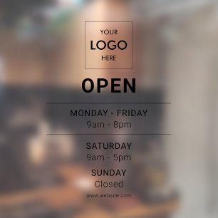 Logo Open Modern Professional  Window Cling