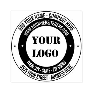 Logo or Photo Address Color Round Stamp Template