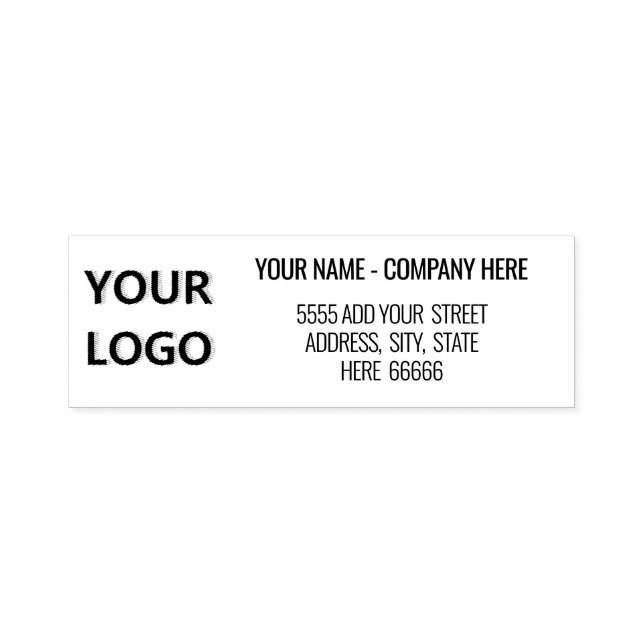 Logo or Photo Address Self-inking Stamp Template (Design)