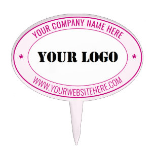 Logo or Photo and Custom Text Cake Topper Template
