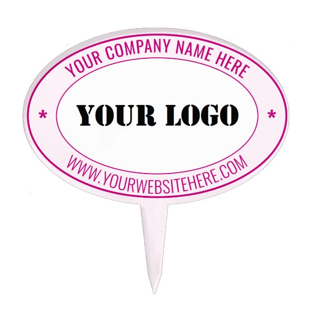 Logo or Photo and Custom Text Cake Topper Template (Front)