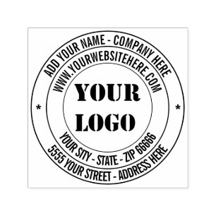 Logo or Photo and Name Address Round Stamp Example