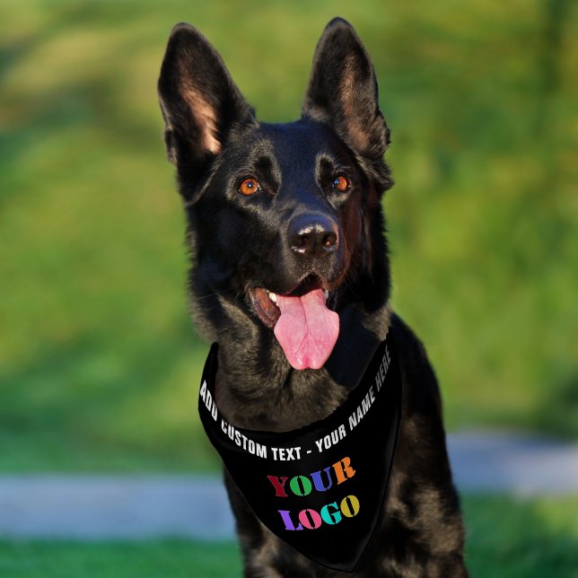 Logo or Photo and Text Pet Bandana Collar Template (Dog)