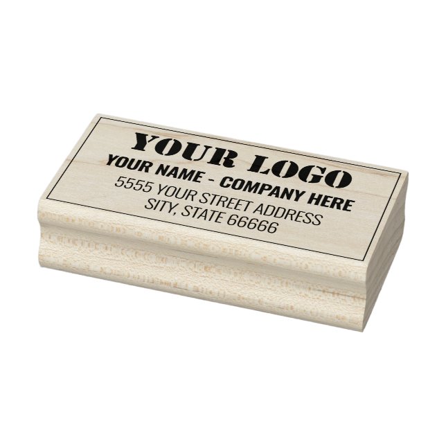 Logo or Photo Name Address Rubber Stamp Template (Stamp)