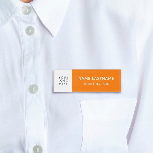 Logo Orange White Modern Minimalist Magnet Title Name Tag