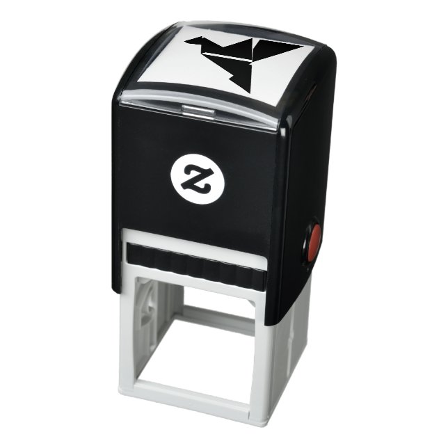 logo-origami-bird-flying-blue self-inking stamp (Product)