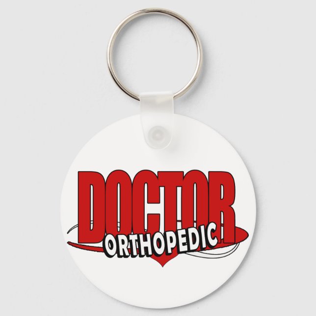 LOGO ORTHOPEDIC DOCTOR BIG RED LETTERS KEYCHAIN (Front)
