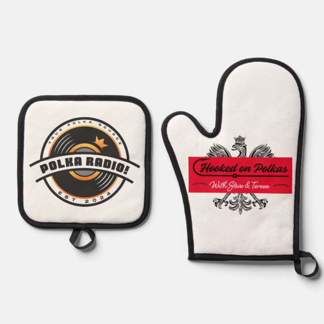 Logo Oven Mitt and Pot Holder Set (Front)