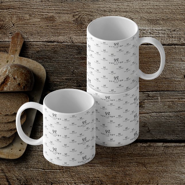 Logo pattern Business Brand Simple Minimal Coffee  Coffee Mug (Creator Uploaded)