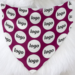 Logo Pattern Business Branding Cherry Pink Pet Bandana Collar