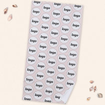 Logo Pattern Business Promotional Blush Pink Beach Towel
