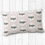 Logo Pattern Business Promotional Blush Pink Lumbar Pillow<br><div class="desc">Simple minimalist logo design to foster brand loyalty and promote your small business. Replace the logo with your own and change the background color in the Design Tool to customize. Use them in your business, hotel, cafe, restaurant, office or store front, or sell or give them away to your customers...</div>