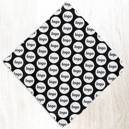 Logo Pattern Business Promotional Branding Black Bandana