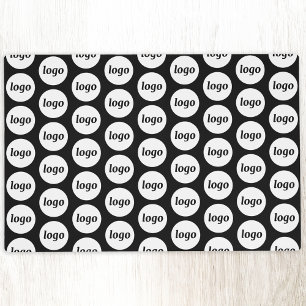 Logo Pattern Business Promotional Branding Black Placemat