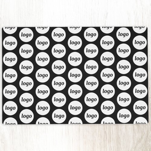 Logo Pattern Business Promotional Branding Black Placemat