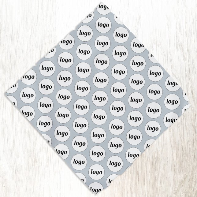 Logo Pattern Business Promotional Branding Blue Bandana (Logo pattern business branding promotional bandana)