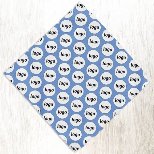 Logo Pattern Business Promotional Branding Blue Bandana