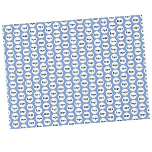 Logo Pattern Business Promotional Branding Blue Tablecloth